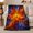 Fire Burst, variant on Cosmic Nebula Abstract Fire Explosion Art, Mystical Celestial Art Scene, Warm Flannel Blanket for Home Library and Reading Nook, Celestial Art Lovers Housewarming Gift, Artistic Home Decor