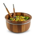 thumbnail image 2 of BRAID ROUND SALAD BOWL w SERVERS crafted by Nambe, 2 of 2