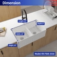thumbnail image 3 of Fireclay 33" L X 18" W Double Basin Farmhouse Kitchen Sink With Grid And Strainer, 3 of 4