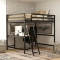 thumbnail image 2 of Flash Furniture Riley Loft Bed Frame with Desk, Full Size Wooden Bed Frame with Protective Guard Rails & Ladder for Kids and Teens - Espresso, 2 of 12