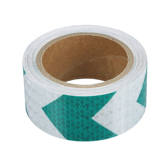 Unique Bargains 5cmx10m Green and White Arrow Car Reflective Stickers Safety Warning Reflective Protector