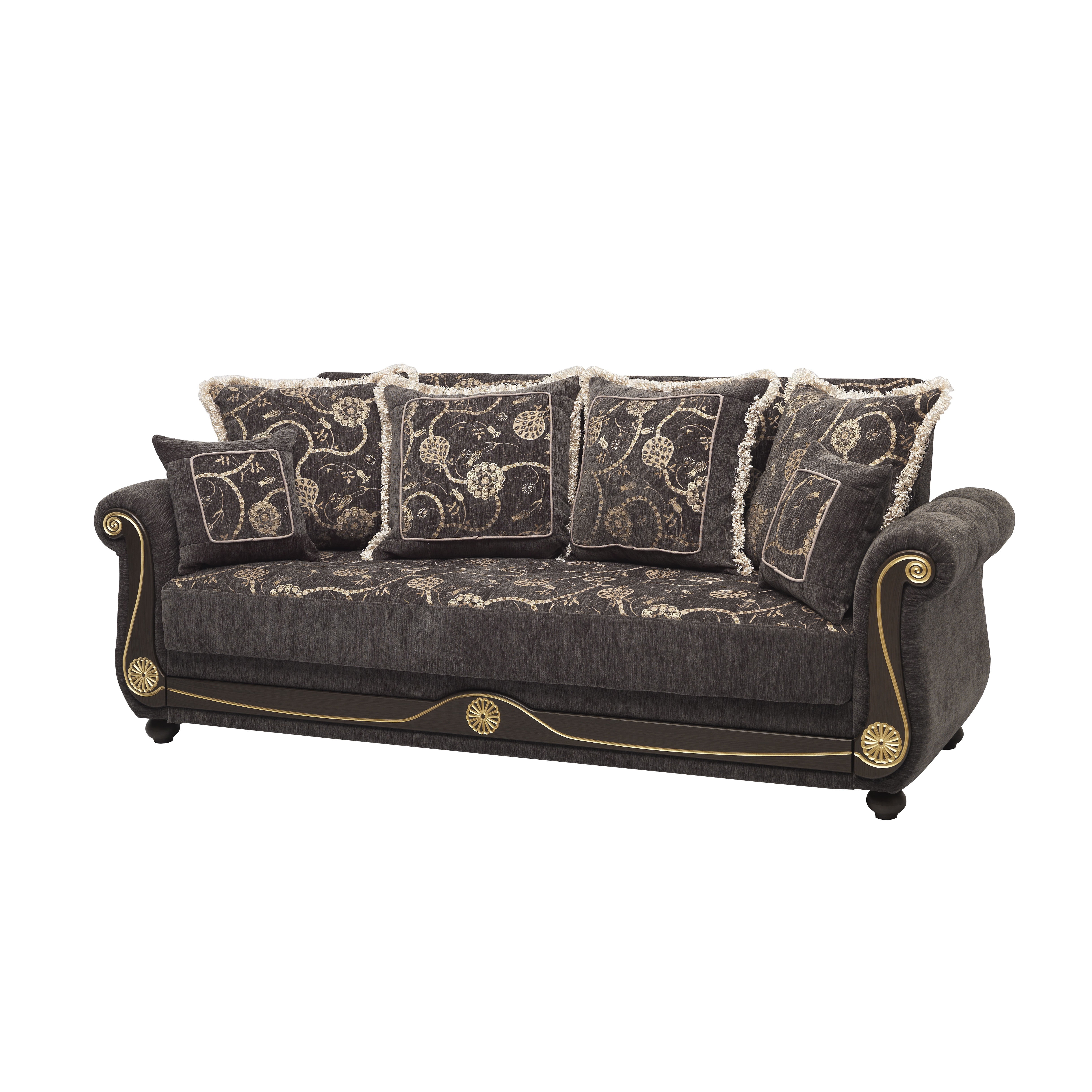 Ottomanson Patriot Sofa Bed with Storage 75", Gray Chenille