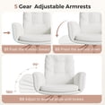 thumbnail image 5 of Hawsaiy Criss Cross Office Chair with Flip-Up Arms, Ergonomic Cross Legged Desk Chair, PU Leather Executive Computer Chair, 135° Reclining Plush Cushion, Pet-Friendly, White, 5 of 11