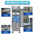 thumbnail image 2 of WHALLPRO 27" Commercial Refrigerator, 23 cu. ft. Stainless Steel Upright Fridge, Digital Temp Control, Auto Defrost, Adjustable Shelves, 2 of 8