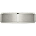 thumbnail image 3 of Titanium Brushed Center 7mm Ridged Edge Band (Size 11) Made In China tb197-11, 3 of 5