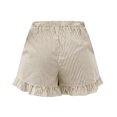 thumbnail image 7 of KIHOUT Stripes Short for Women Summer Elastic Waist Pleated Layer Ruffle Hem Flowy A Line Flax Shorts, Size S-2XL, 7 of 7