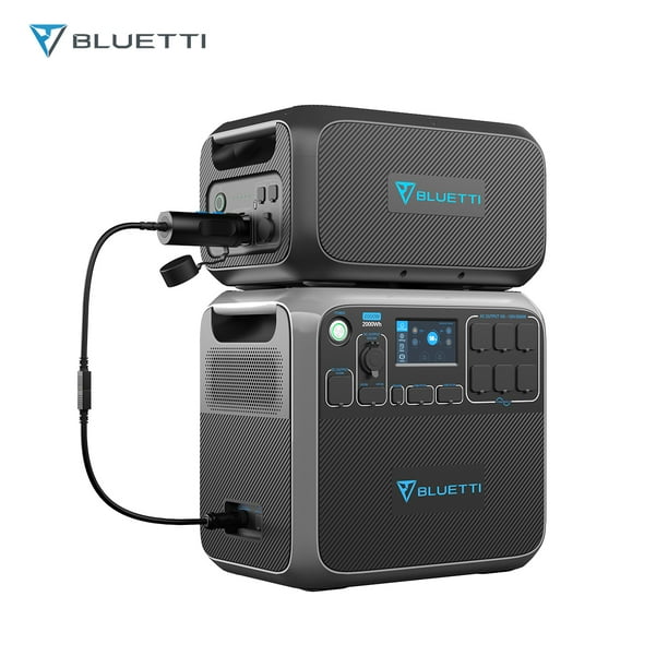 Bluetti Portable Power Station AC200P, With B230 External Battery P090D Cable,Expand to 4096Wh