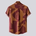 thumbnail image 5 of YYDGH Men's Hawaiian Color Block Shirt Short Sleeve Button Down Shirts Casual Casual Summer Beach Shirt Red L, 5 of 8