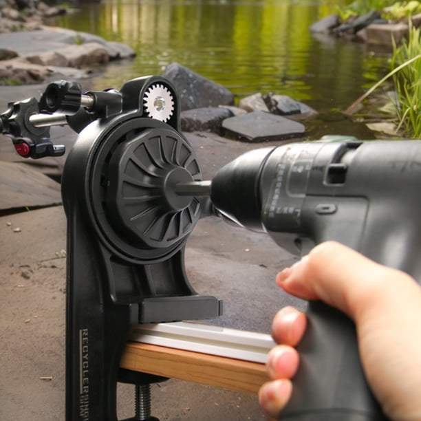 Carrete portátil de aleación de ABS, enrollador de hilo de pesca portátil, herramienta de carrete de pesca para destornillador eléctrico