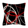 thumbnail image 5 of 4 Uds. Funda de almohada decorativa navideña de lino y algodón de 18x18 pulgadas con diseño navideño rojo y negro ER, 5 of 5