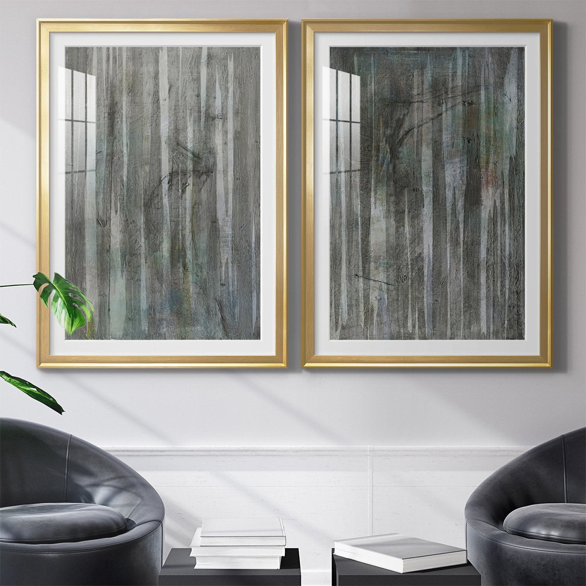 Wexford Home Birch Forest Abstracts I Premium Framed Print, 30.5" x 42.5" - Ready to Hang, Gold (Set of 2)