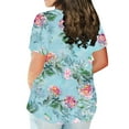 thumbnail image 3 of Patlollav Summer Tops For Women 2024 Casual Plus Size Tshirt Elegant Floral Print Tunic Shirts Cozy Summer Going Out Blouses, 3 of 5
