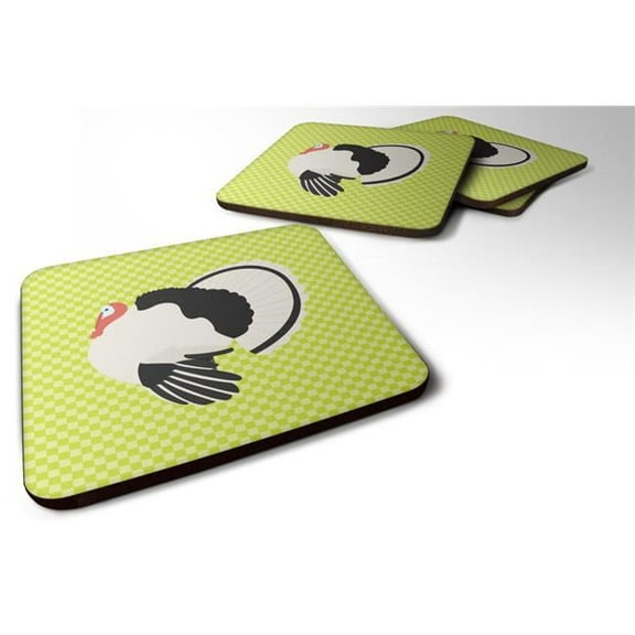 Royal Palm Turkey Green Foam Coaster, Set of 4