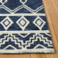 thumbnail image 4 of SAFAVIEH Abstract Torrey Geometric Wool Area Rug, Navy/Ivory, 3' x 5', 4 of 12