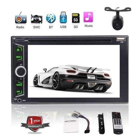 Ccd Backup - 6.2 Inch Universal 2 Din Car GPS Stereo Radio HD Capacitive Touch Screen GPS Navigation CD/DVD Player WiFi Bluetooth Colorful Light FM/AM/RDS with Backup Camera