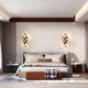 thumbnail image 4 of Aplique de pared interior, moderno aplique LED de 22 W, diseño curvo, apliques de luz blanca cálida de 3000 K, 2500 lúmenes, negro IP20, 4 of 5
