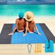 thumbnail image 1 of Manta de playa grande de 210 cm x 200 cm, impermeable y resistente a la arena, manta de picnic ligera y plegable con 4 clavos fijos para exteriores, camping, senderismo, picnic, 1 of 5