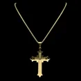 thumbnail image 3 of Big Bible Jesus Cross Pendant Necklace for Women Men 14K Yellow Gold Catholic Chain Jewelry, 3 of 5