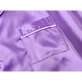 thumbnail image 3 of Little & Big Girls Pajama Set Size 6/7 - Purple Satin Silky Cute Fall Winter Long Outfit, 3 of 7