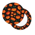 thumbnail image 2 of Lsque Pumpkin Fallen Leaves Pattern Round Bar chair cushion covers Velvet Fabric Premium Comfort Protects from Scratches and Stains for 14-17 Inch Chair-12 inch, 2 of 7