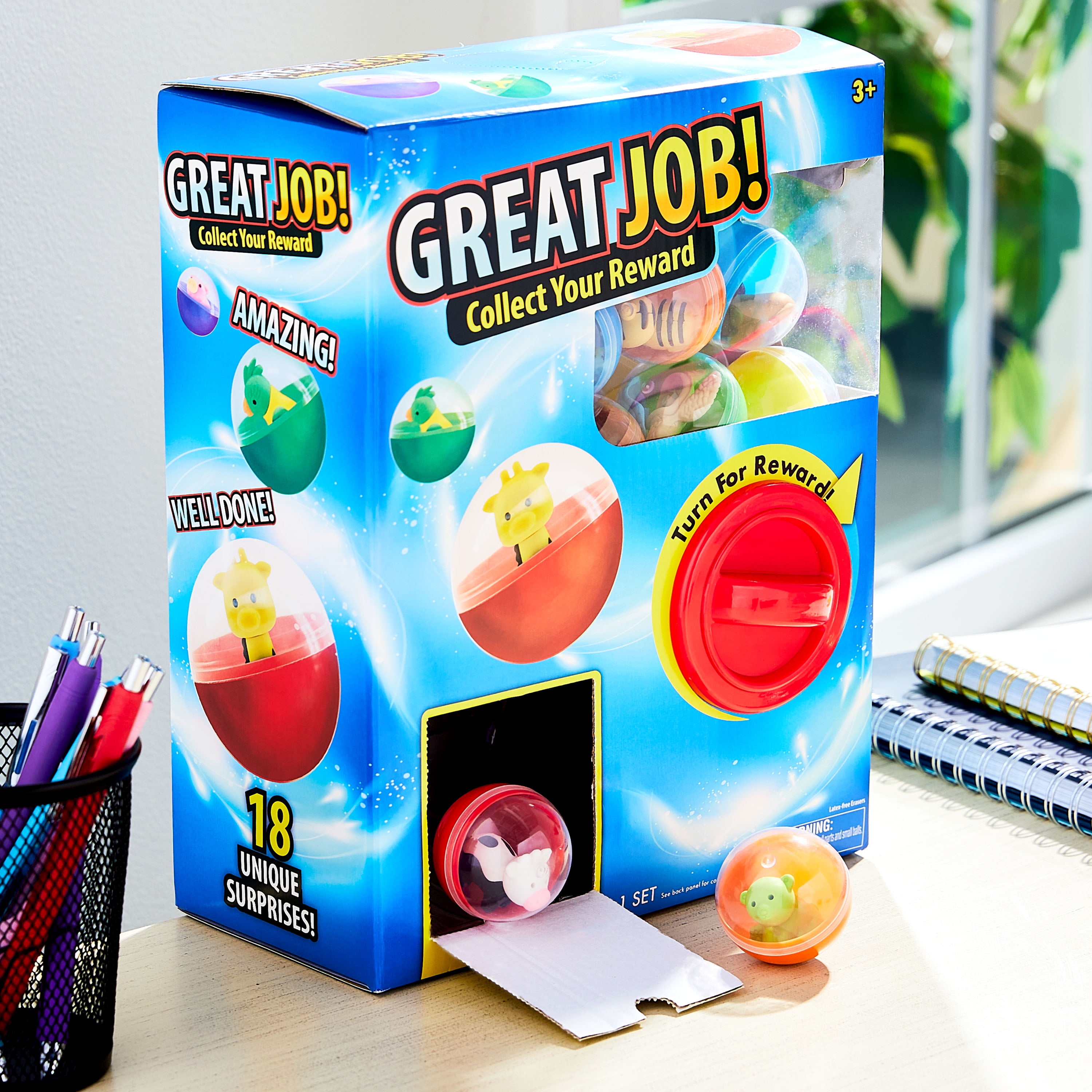 Pen+Gear Eraser Surprise Ball Dispenser, 18 Count
