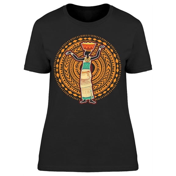 Woman In Ethnic Style Dress  T-Shirt Women -Image by Shutterstock, Female Large