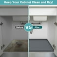 thumbnail image 5 of Under Sink Mat - Waterproof Kitchen Cabinet Tray - 34" x 22" Flexible Silicone Under Sink Liner with Drain Hole - Kitchen Bathroom Cabinet Mat and Protector for Drips Leaks Spills, 5 of 7