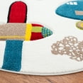 thumbnail image 3 of SAFAVIEH Carousel Kids Caroline Airplanes Area Rug, Ivory/Blue, 5'3" x 5'3" Round, 3 of 11