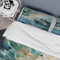 thumbnail image 4 of Designart "Aqua Dream Rush Motion II" Abstract Bedding Covert Set - Abstract Green Modern Bed Set With 2 Shams, 4 of 6