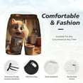 thumbnail image 6 of Picia Cartoon Cooking Cat pattern Mens Swim Trunks with Compression Liner Stretch Beach Shorts Quick Dry with Zipper Pockets No-Chafing Board Shorts-Small, 6 of 9