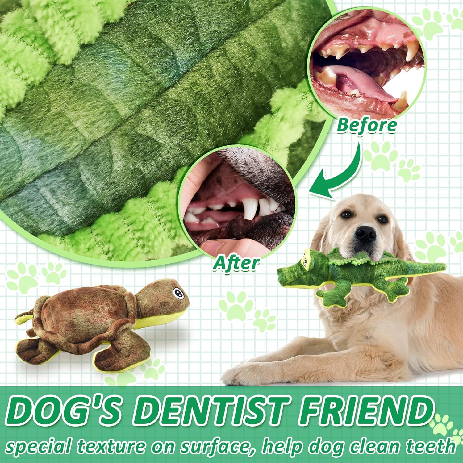 LECHONG Christmas Dog Toys for Aggressive Chewers, Woodland Series Chewable 5-Piece Stuffed Animal Toys Bundle with Alligator, Frog, Turtle, Lizard, Snake for Chewing (5 Pack)