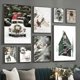 thumbnail image 3 of Arte de pared pintura en lienzo regalo de Navidad, casa verde, ciervo, ardilla, carteles nórdicos e impresiones, imágenes de pared para decoración de sala de estar, 3 of 4