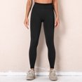 thumbnail image 2 of Bigersell Women's Ripped Boyfriend Yoga Pants Yoga Full Length Pants Women's Pure Color Hip-lifting Sports Fitness Running High-waist Yoga Pants Ladies' Pull on High Pant, 2 of 8