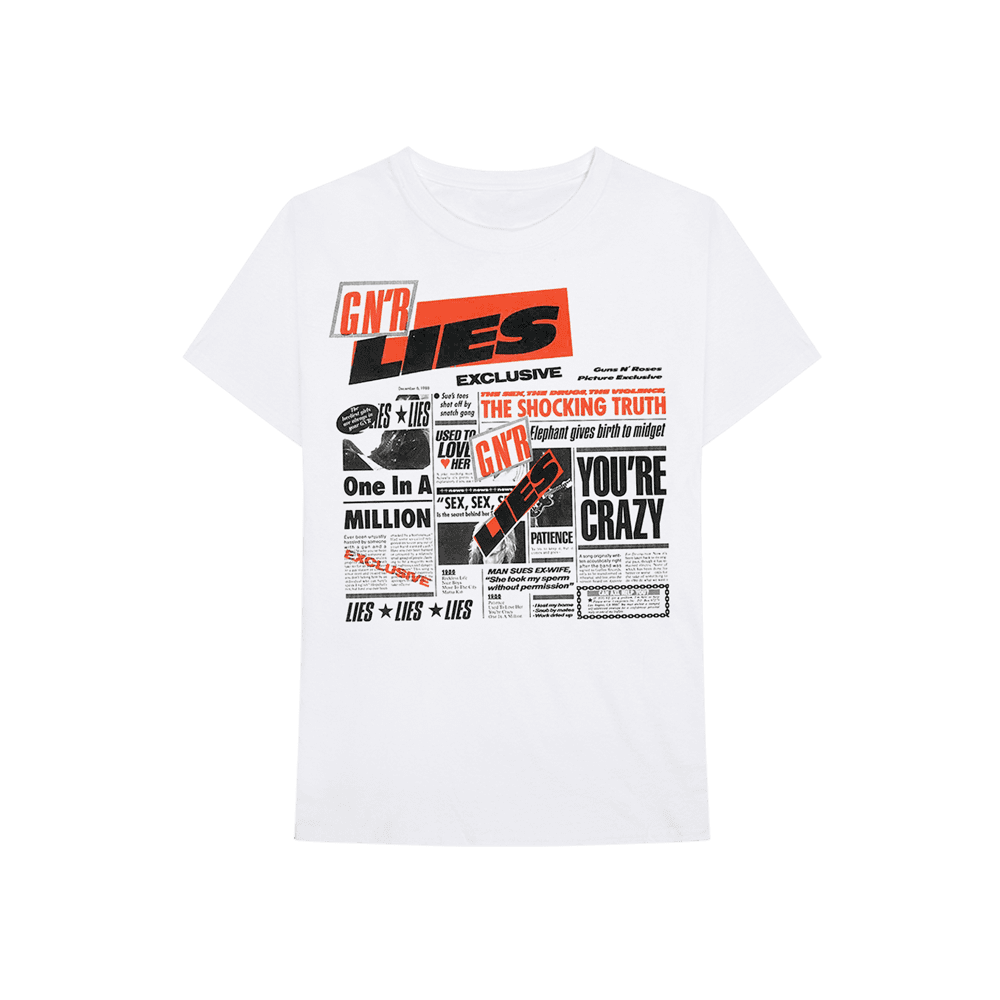 Vælge Berygtet Wreck Guns N' Roses Lies White T-Shirt Unisex - Walmart.com
