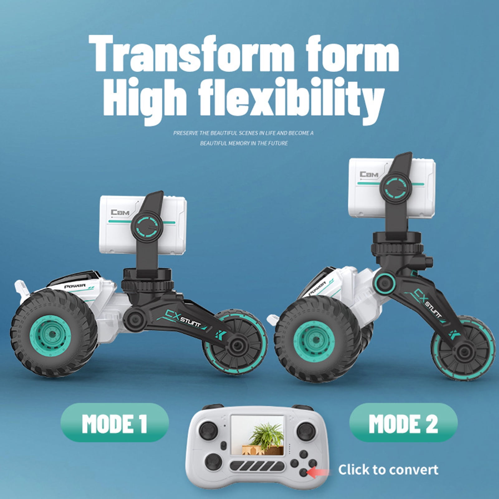 Meoldis Remote Control Car with 720P Camera - 4WD Off-Road RC Truck Toy with Real-Time Video, Voice Chat & Rubber Tires - Birthday Gift for Boys Girls (White)