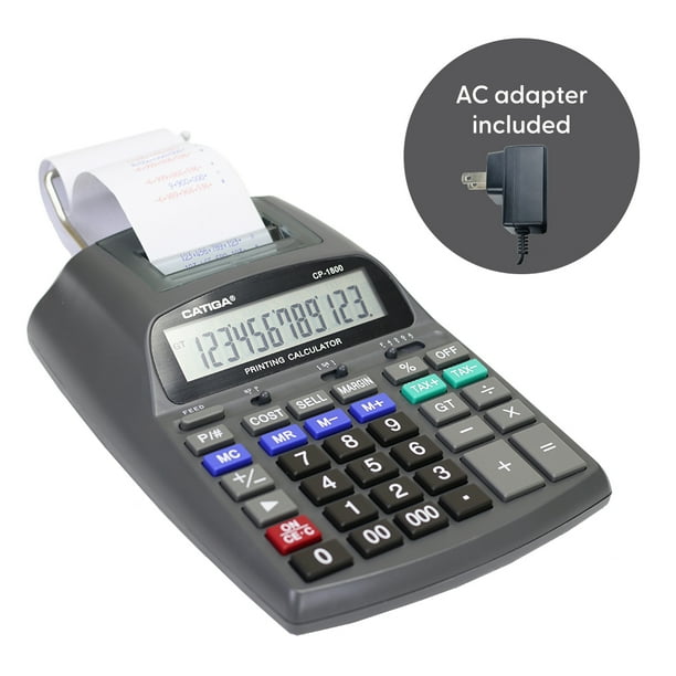 Catiga 12Digit Desktop Printing Calculator with Tax Functions, Two