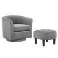 thumbnail image 5 of Swivel Accent Barrel Chair With Ottoman, Modern Comfy Accent Chair Bedroom Lounge Arm Chair For Living Room, Grey, 5 of 7