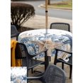 thumbnail image 4 of Outdoor Tablecloth with Umbrella Hole & Zipper, Blue Starfish Coastal Square Tablecloth 60x60 Inch, Eucalyptus Summer Nautical Shell Ocean Patio Table Cover Waterproof Table Cloth for Picnic/Party, 4 of 6