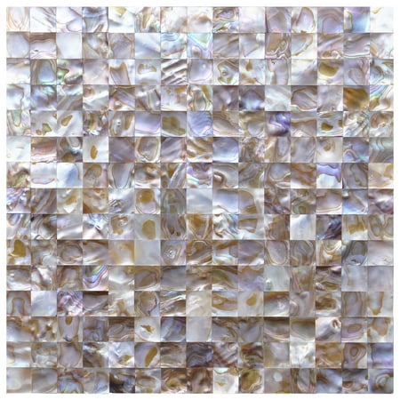 tile pearl mother mosaic art3d oyster square backsplash backsplashes kitchen shell colorful tiles walmart