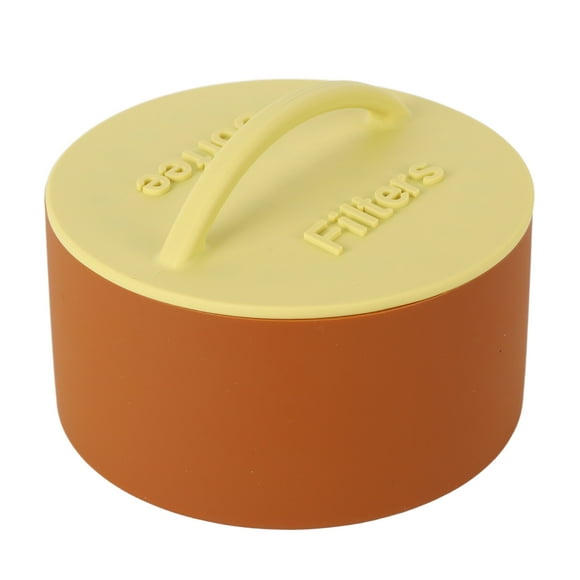 Silicone Coffee Filter Storage Holder - Lightweight, Anti-Dust, Round Dispenser for Home and Coffee Shop, Caramel and Ginger