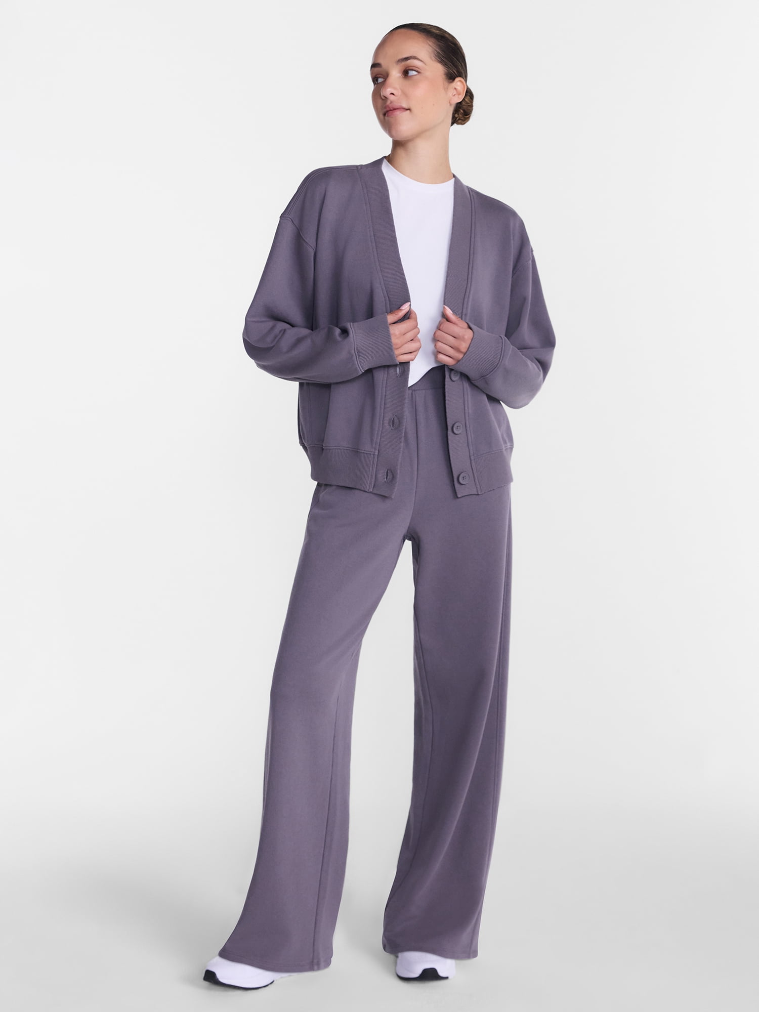 Athletic Works Women's and Women's French Terry Cardigan with Long Sleeves, Sizes XS-4X