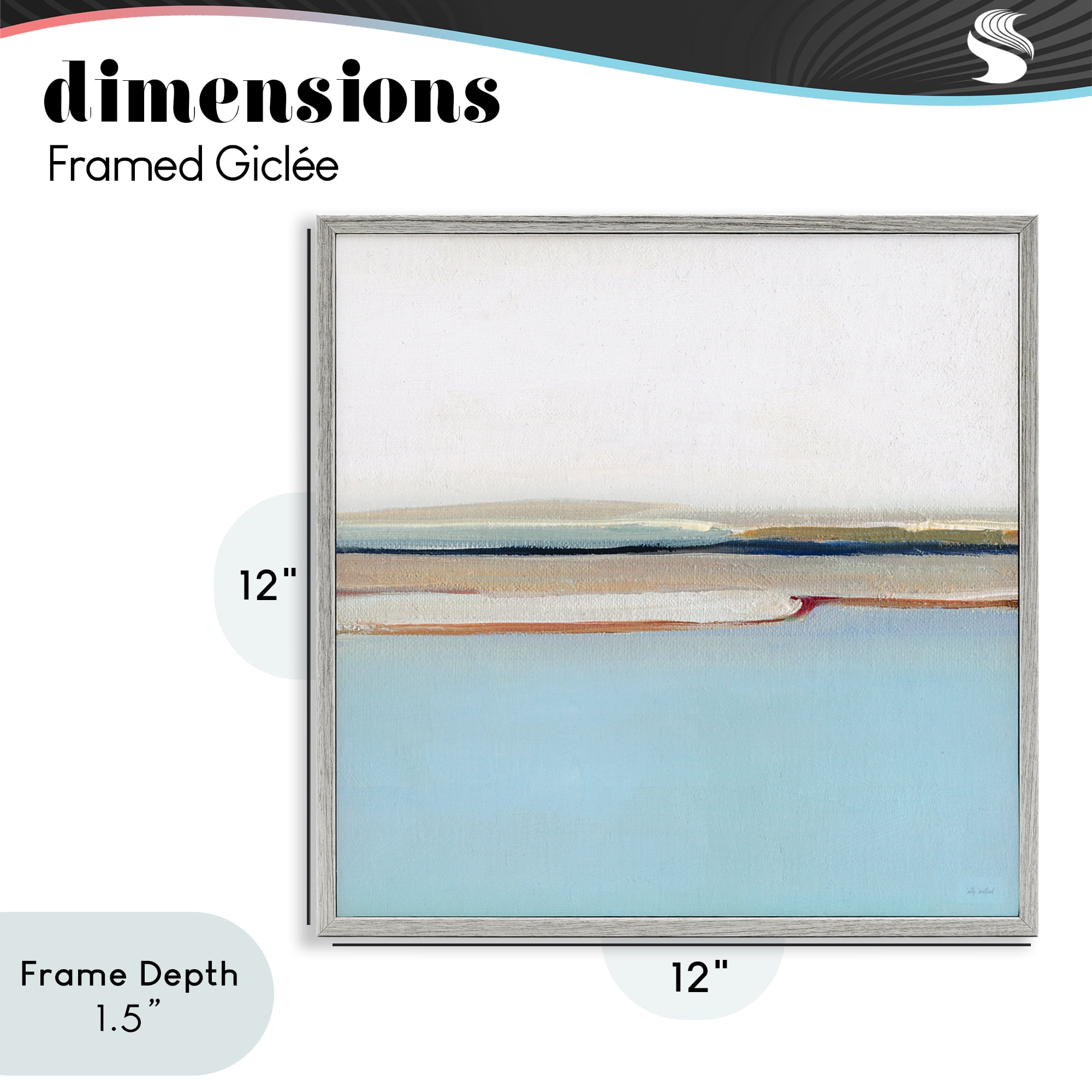 Stupell Industries Serene Minimal Shoreline at Dawn Gray Framed Giclee Art, design by Sally Swatland