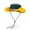 Yellow, variant on Summer Outdoor Multi-Color Fisherman Hat, Wide Brim Bucket Hat with String for Men Vacation Camping Surfing