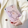 thumbnail image 3 of for iPad Pro 11 2024 Clear Pattern Back Case, Luxury TPU Laser Lightweight Ultra Slim Shockproof Anti-Scratch Anti-Yellow Drop Protective Cover for iPad Pro 11 2024, Heart Bear, 3 of 6