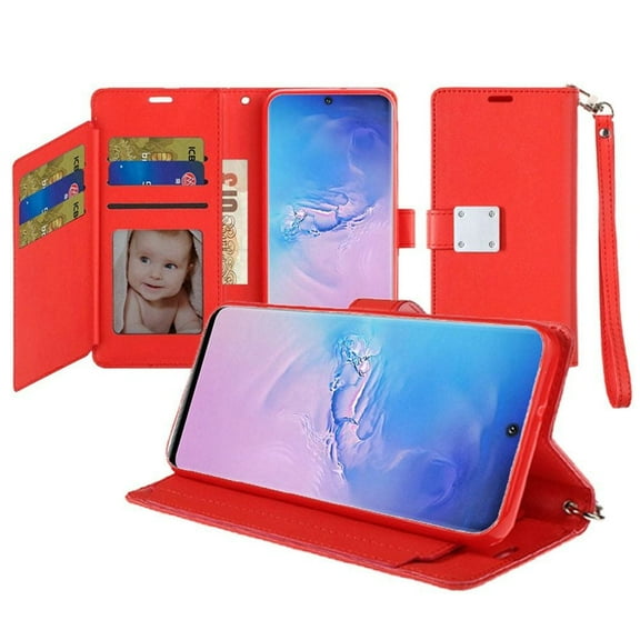 GSA Luxury Flip Wallet Case for Samsung Galaxy S20 Ultra (6.9") - Red