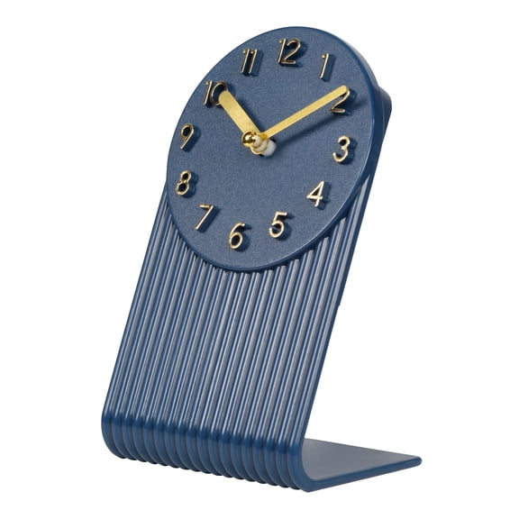 La Crosse Clock Grooves Navy Blue Quartz Analog Tabletop Clock, 437-3015NB