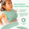 thumbnail image 4 of Sili Monster Baby Silicone Feeding Set with Sippy Cup Suction Plate Bowl Utensils Cup (Sage Green), 4 of 7