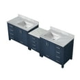 thumbnail image 2 of Coraline 92 in W x 22 in D Navy Blue Double Bath Vanity and Carrara Marble Top, 2 of 5