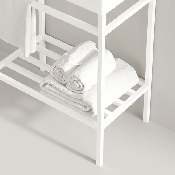 Bathroom Storage Cabinet LOFI 24'' Freestanding Bathroom Iron Shelves without Basin, White,Bathroom Wall Storage