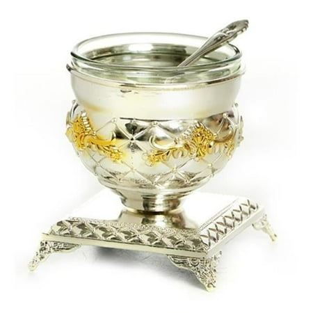 

Plated Honey & Salt Dish Silver & Gold
